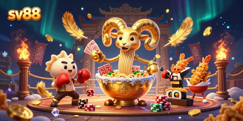 Experience thrilling casino action with sv88 in this vibrant, dynamic illustration featuring unique characters.