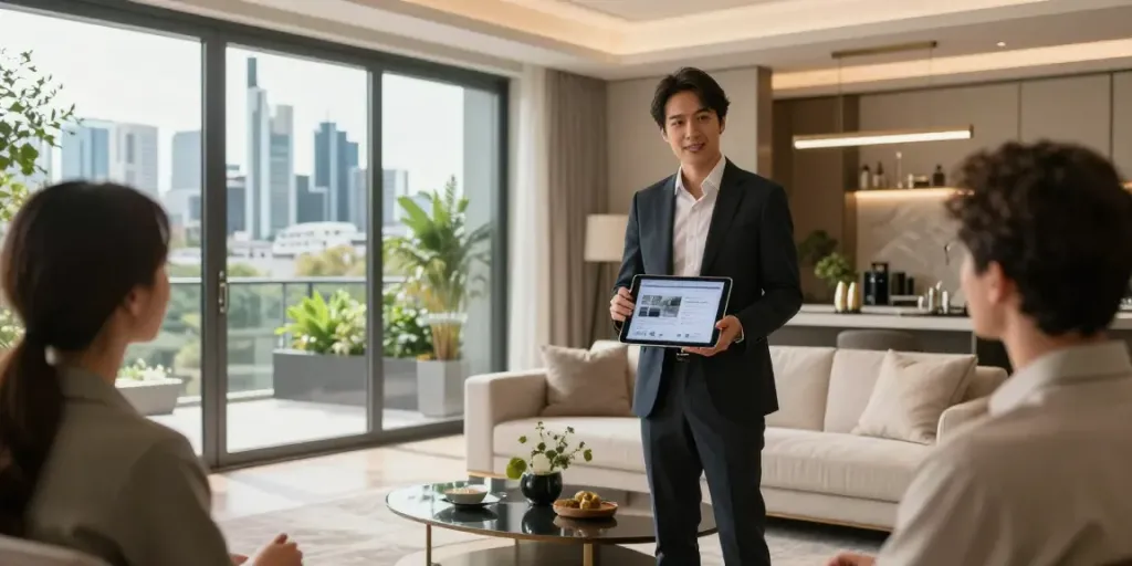 Bester Immobilienmakler Frankfurt präsentiert luxuriöse Immobilie mit atemberaubendem Ausblick.