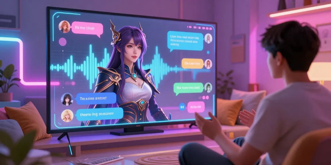 Engaging ai hentai chat with fantasy character in vibrant virtual room.