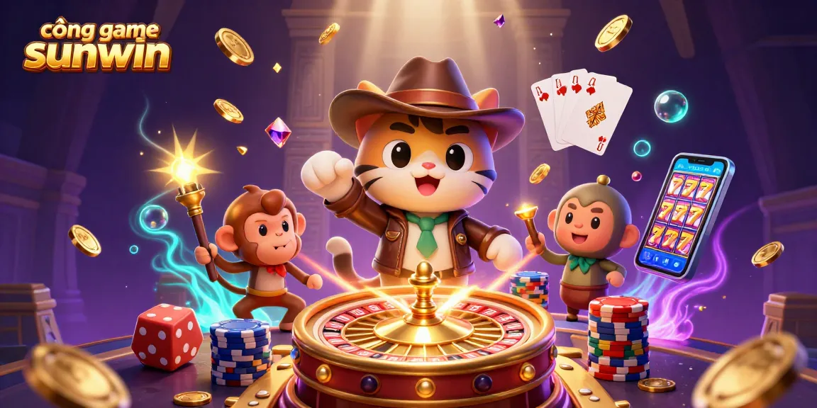 Experience the excitement of cổng game sunwin with vibrant casino-themed adventure art.