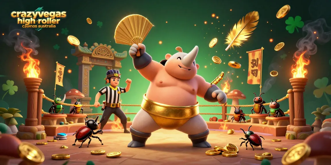 Experience winning at crazyvegas high roller casinos australia with a thrilling sumo beetle showdown.