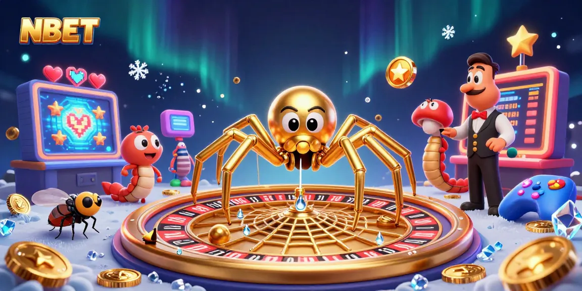 Engage in thrilling casino gameplay with NBET, showcasing a vibrant 3D gambling scene.