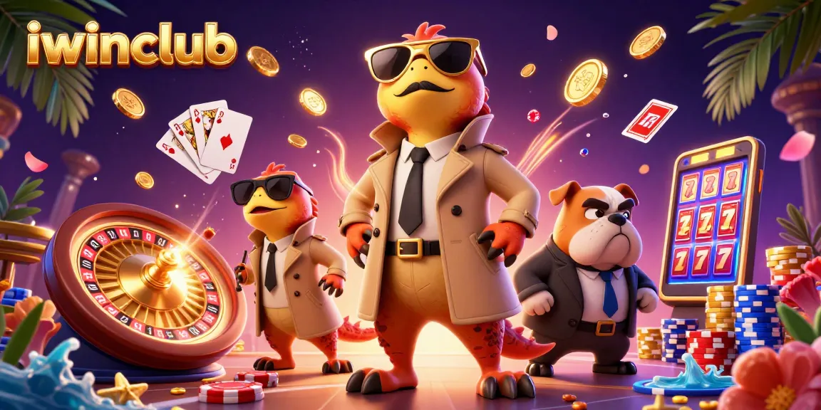 iwinclub raptors comically trying to enter a casino lounge in a vibrant 3D illustration.